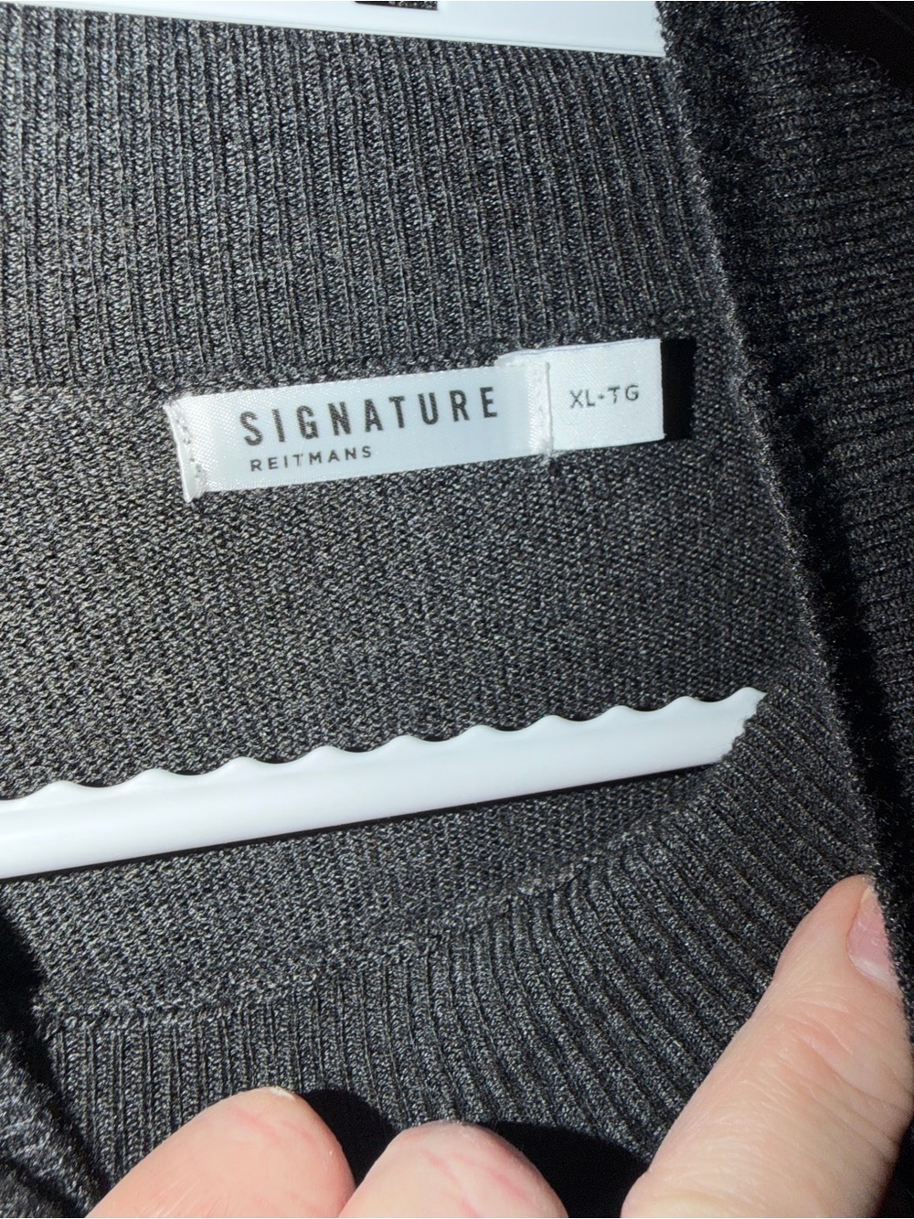 Reitmans Signature Knit Long Sleeve Top - Charcoal - Picture 3 of 4